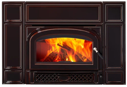 Cast iron wood insert, majolica brown