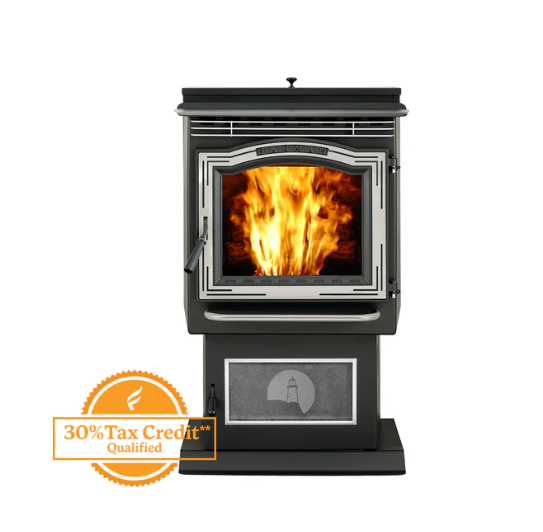P68-c Pellet Stove - Black with door