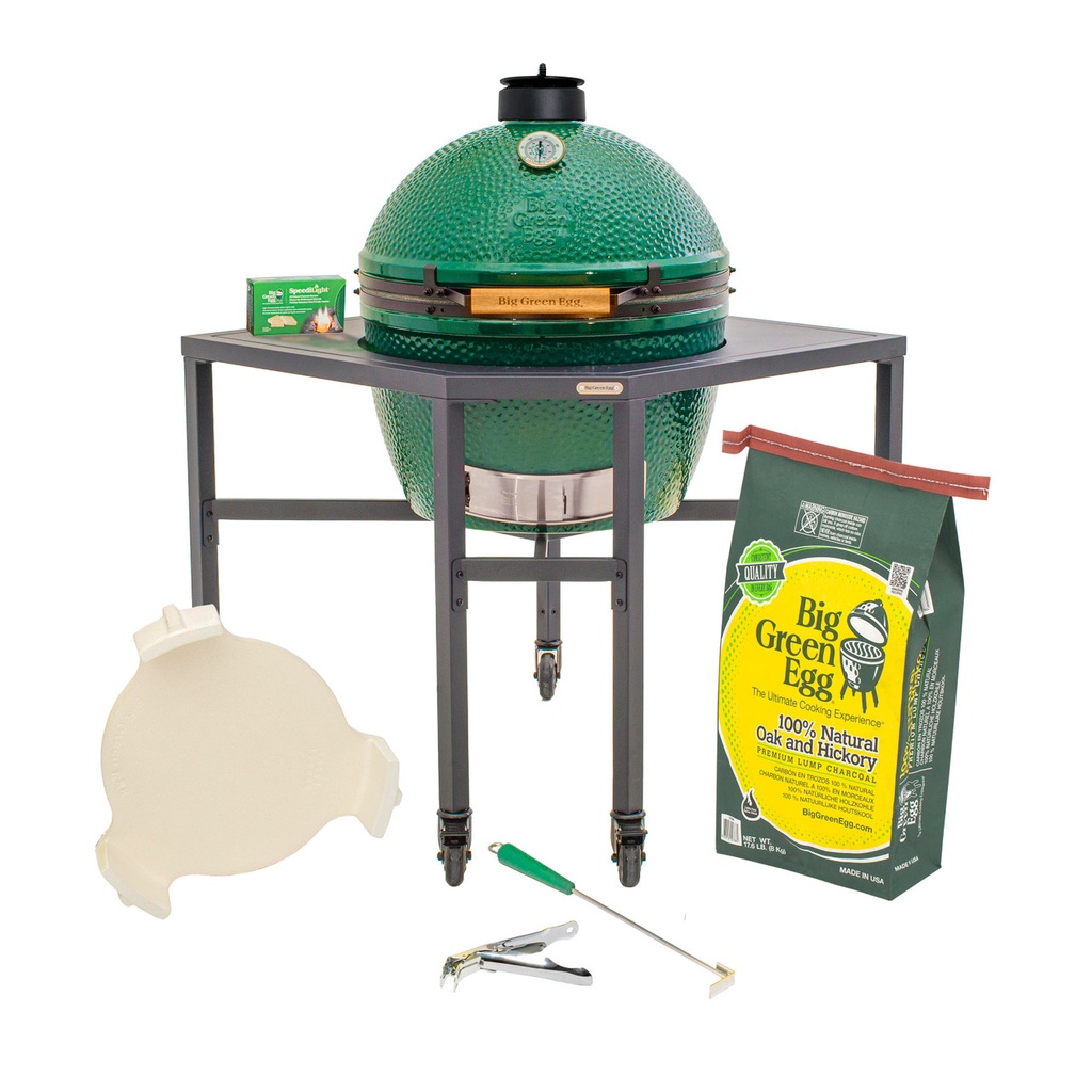 XLarge Big Green EGG in Corner Modular Table Package