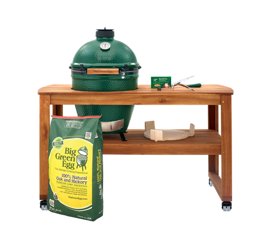 Large Big Green Egg in Acacia Table Package