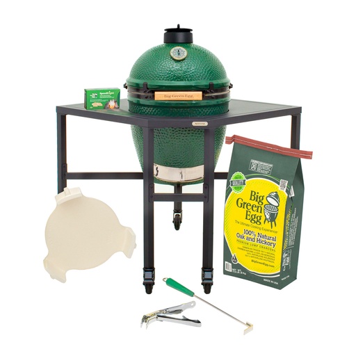 Large Big Green EGG in Corner Modular Table Package