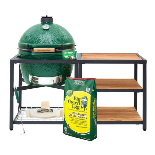 [128485] XLarge Big Green EGG in Modular Nest with Expansion and 3 Acacia Inserts Package