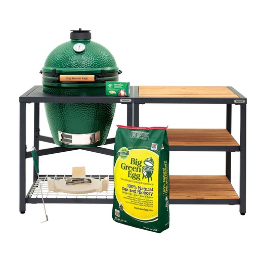 [128478] Large Big Green Egg in Modular Nest with Expansion and 3 Acacia Inserts Package